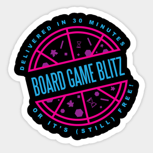 Retro Board Game Blitz Pizza Logo Sticker
